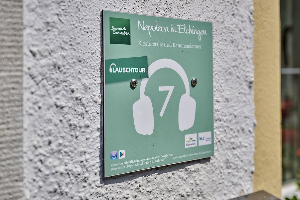 Lauschpunktschild in Elchingen Lauschpunktschild in Elchingen