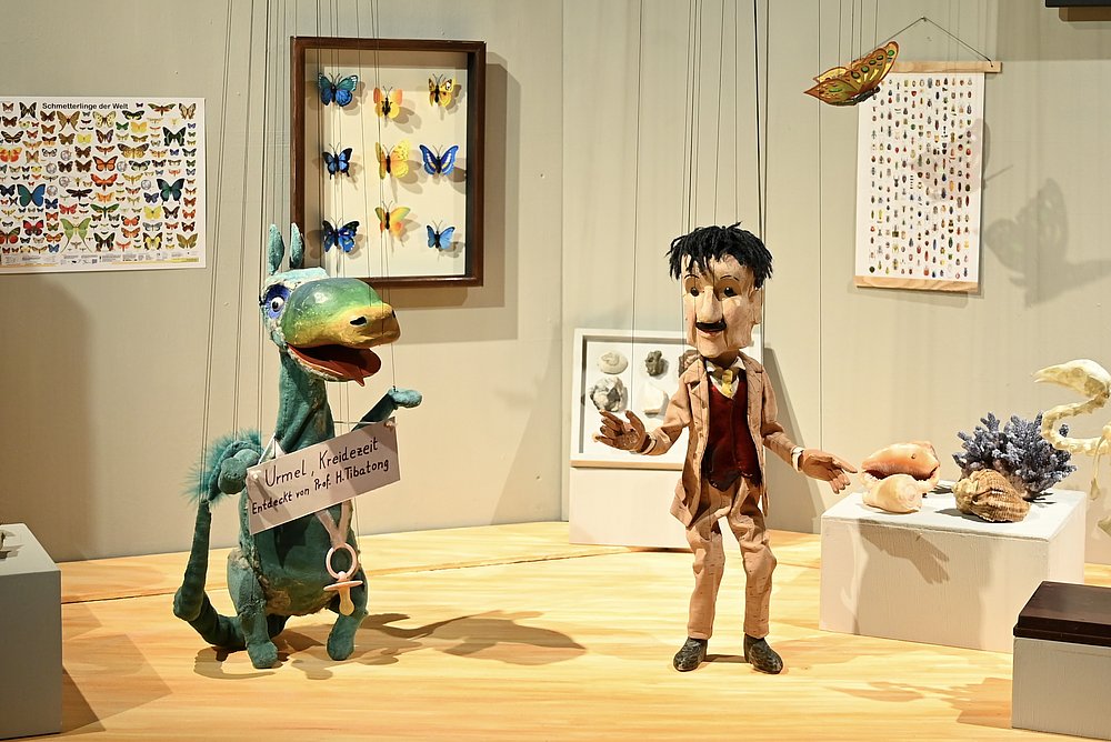 Urmel und Prof. Dr. Dr. Zwengelmann der Augsburger Puppenkiste