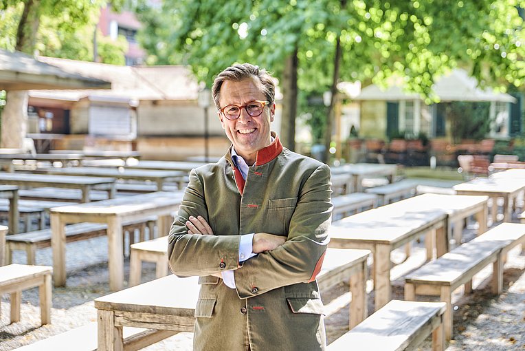 Sebastian Priller im Biergarten