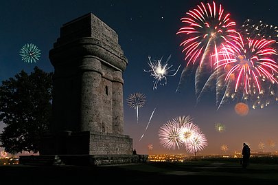 Silvesterfeuerwerk am Bismarckturm Steppach