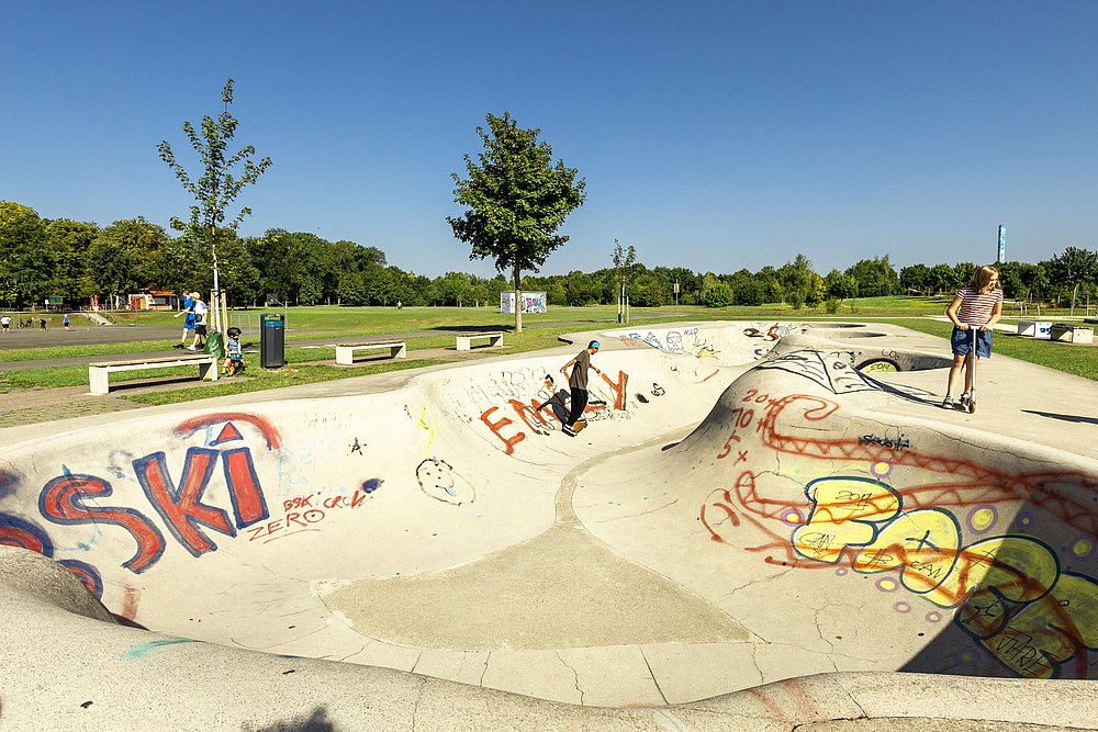 Pumptrack-Anlage im Wiley-Park in Neu-Ulm