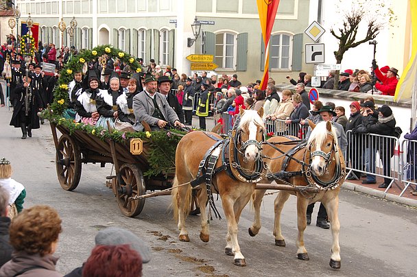 Leonhardiritt Inchenhofen, Pferdeparade durch die Stadt Leonhardiritt Inchenhofen, Pferdeparade durch die Stadt