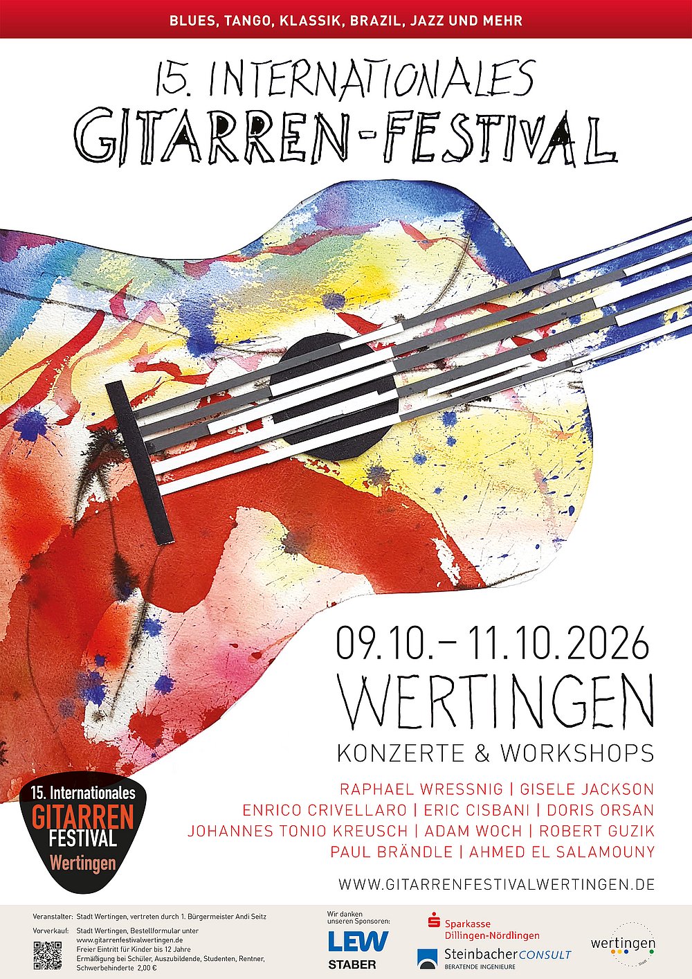 Plakat vom 15. Internationalen Gitarren-Festival in Wertingen
