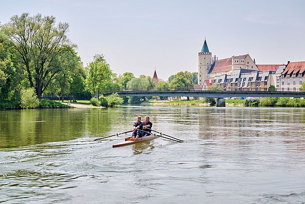 Rudern auf der Donau bei Lauingen 
