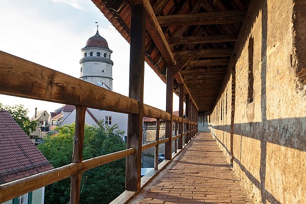 Die alte Stadtmauer von Nördlingen und der Turm Daniel