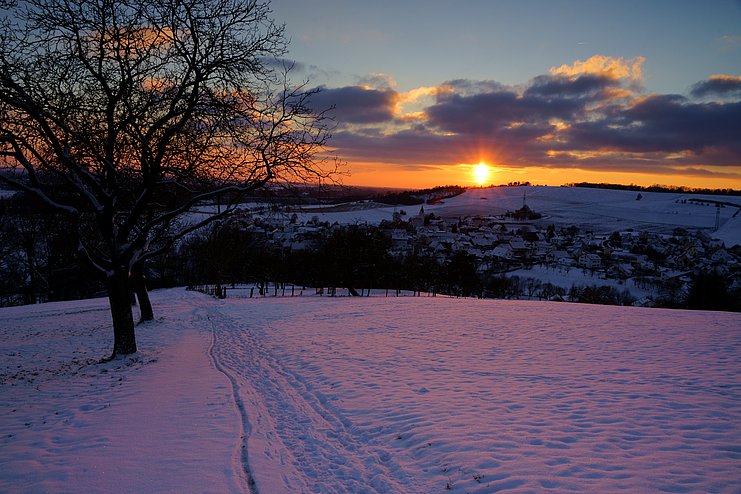Ausblick im Winter vom Edelweissweg 