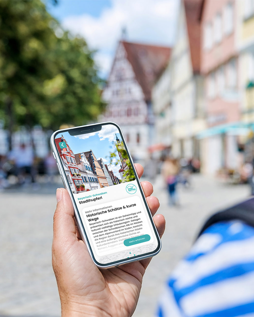 Stadthupferl App auf dem Handy