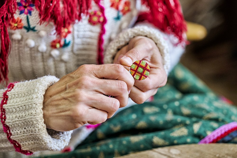 Posamentenknopf, Trachtenpunkt Posamentenknopf, Trachtenpunkt
