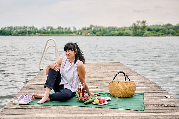 Picknick am Steg des Oberrieder Weihers