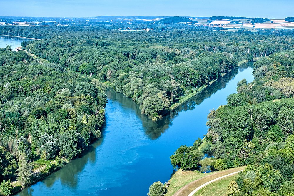 Der Lech-Donau-Spitz bei Marxheim in der Vogelperspektive