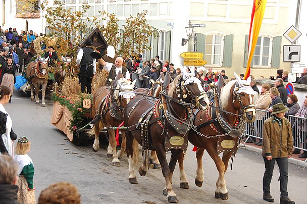 Leonhardiritt Inchenhofen, Pferdeparade durch den Ort Leonhardiritt Inchenhofen, Pferdeparade durch den Ort