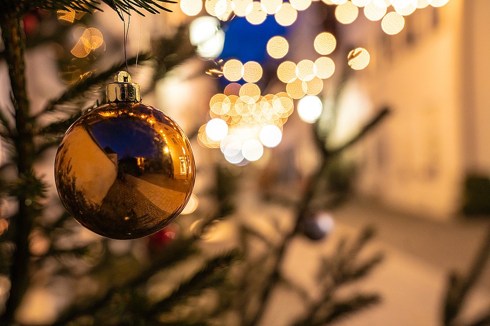Weihnachtliche Gasse in Günzburg