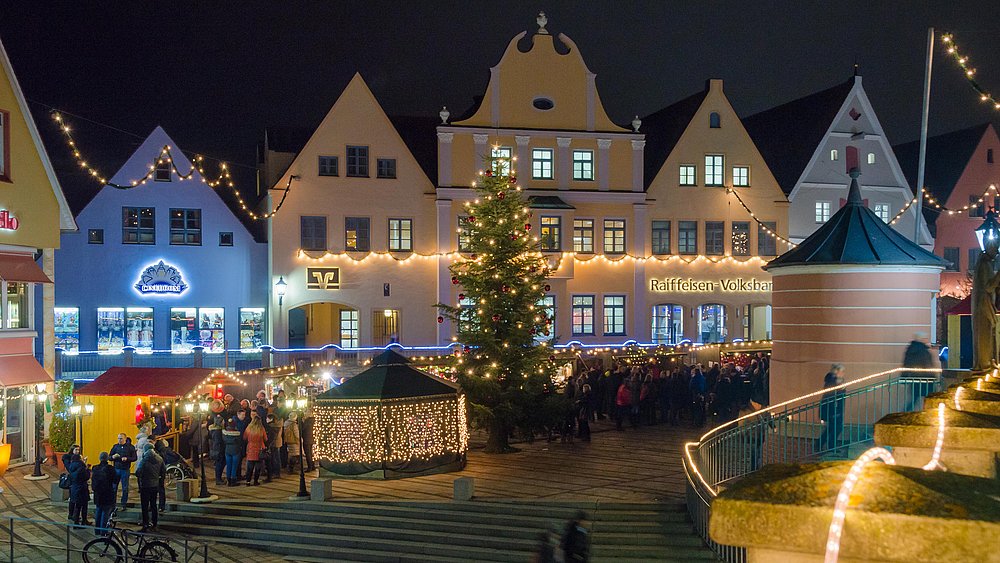 Donawörth, romantischer Weihnachtsmarkt auf der Insel Ried