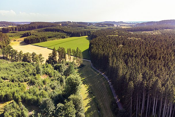 Die Bayerisch-Schwabische Waldlandschaft von oben Die Bayerisch-Schwabische Waldlandschaft von oben