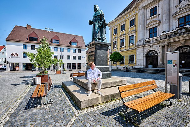 Marktplatz am Rathaus in Lauingen