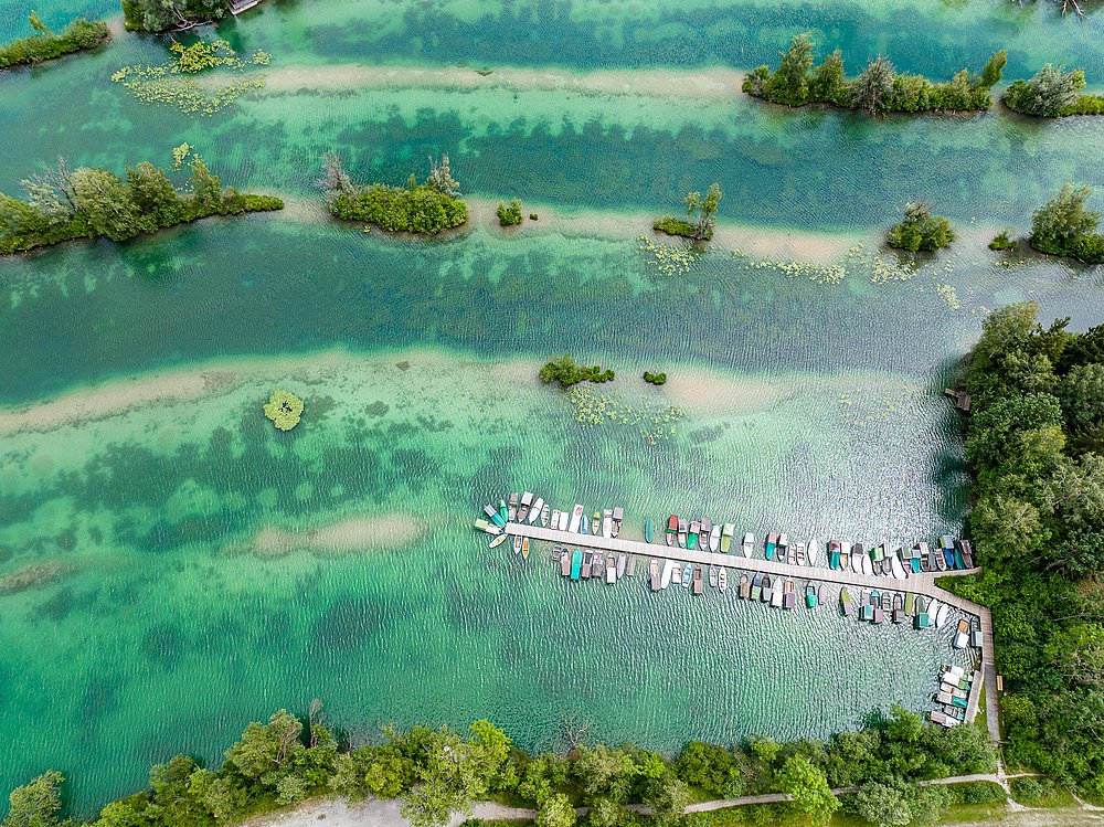Weitmannsee bei Kissing von oben