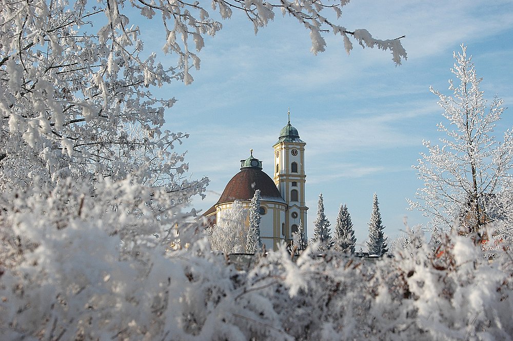 Stadtkirche Herrgottsruh im Schnee