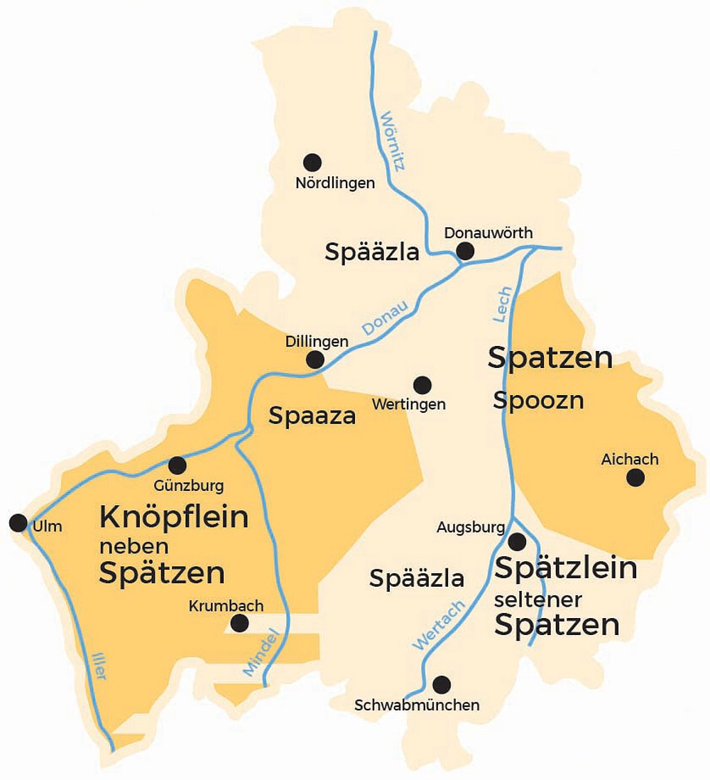 Spaetzle-Karte Bayerisch-Scvhwaben