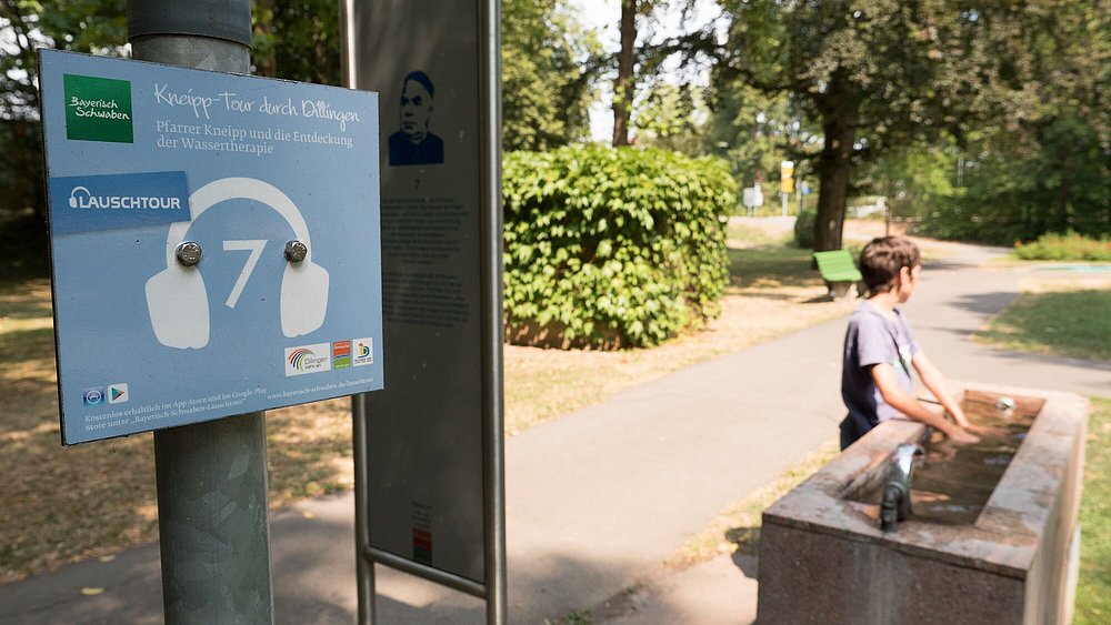 Kneipp-Lauschtour in Dillingen mit Kneippbecken für die Arme