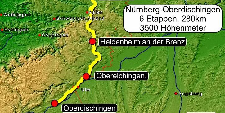 Jakobs-Radpilgerweg Ellwangen-Oberdischingen