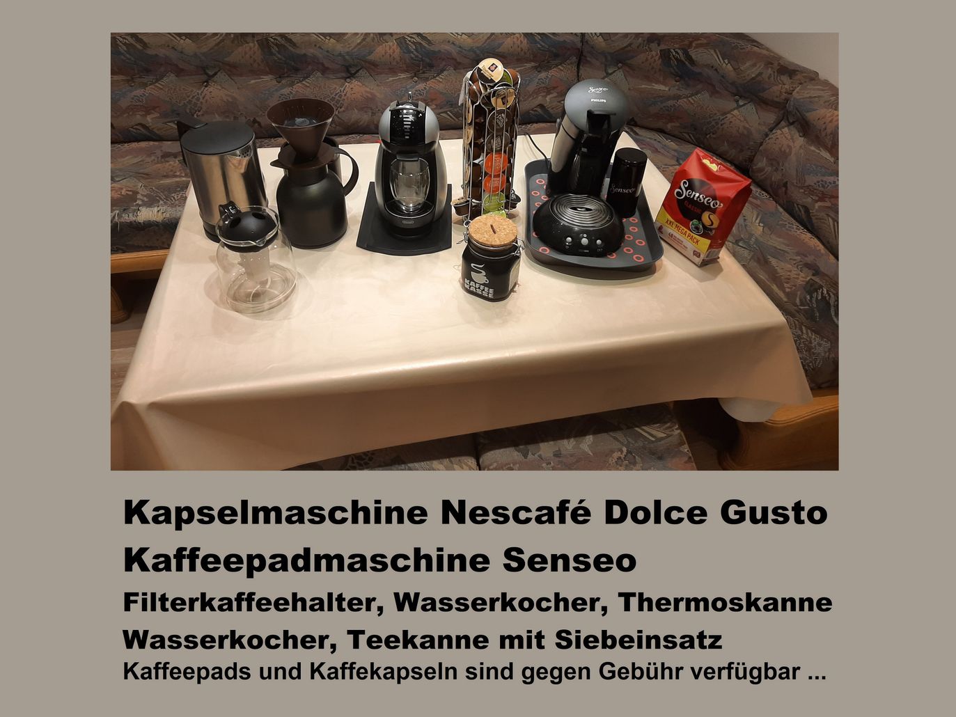 Küche / Wohnküche /Nescafe-Kapselmaschine / Senseo-Padmachine / Kaffebar