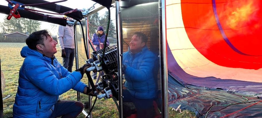 Pilot Thomas beim Einheizen