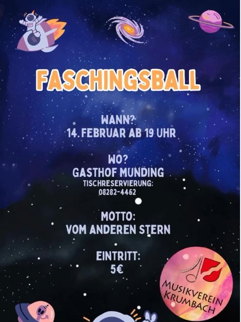 Faschingsball "Vom anderen Stern" Musikverein Krumbach
