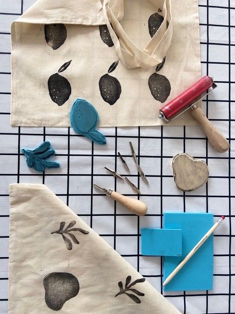 "Linoldruck auf Textil" Workshop im Museum im Wittelsbacher Schloss Friedberg