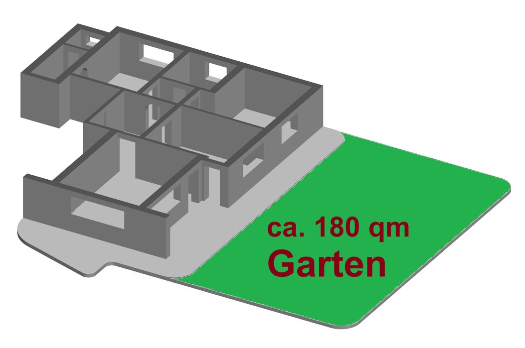 Grundriss / Gartennutzung 180 Quatratmeter