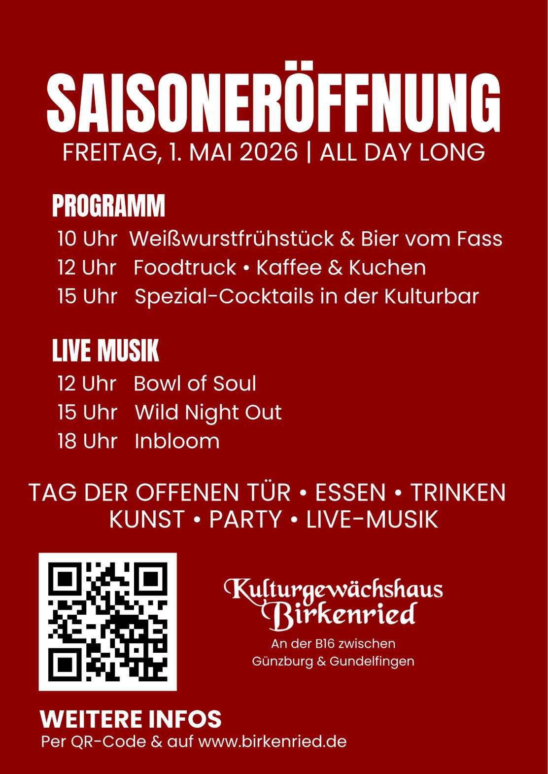 Saisonopening - Tag der offenen Tür im Kulturgewächshaus Birkenried