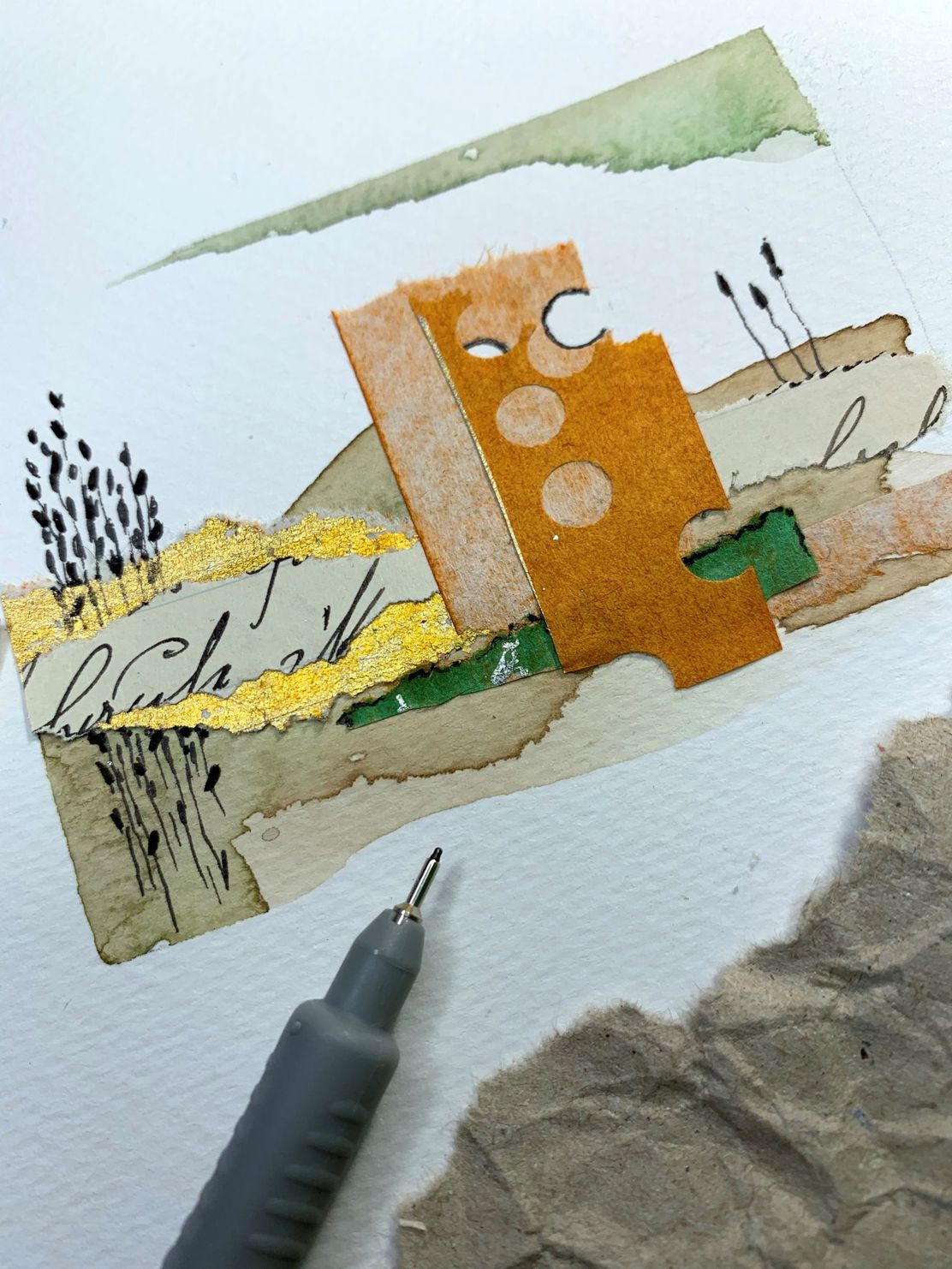 "Aquarell & Collage. Landschaften im Mix" Workshop im Museum im Wittelsbacher Schloss Friedberg