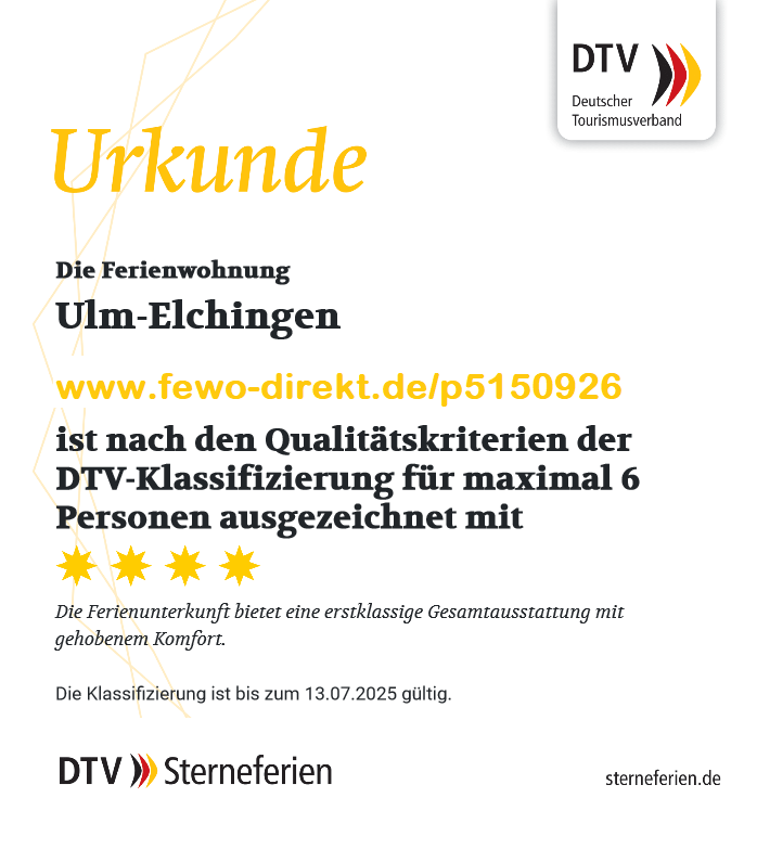 4-Sterne-Klassifizierung nach DTV gültig bis 07/2025