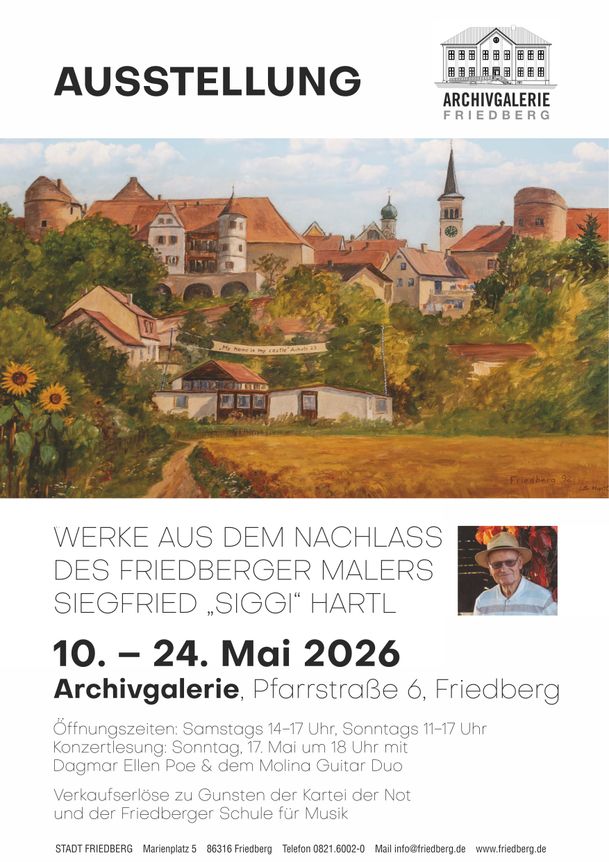 Kunstausstellung: "Werke aus dem Nachlass des Friedberger Malers Siegfried Hartl"