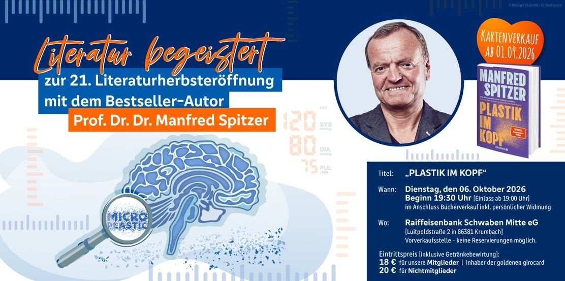 21. Literaturherbsteröffnung mit dem Bestseller-Autor Prof. Dr. Dr. Manfred Spitzer