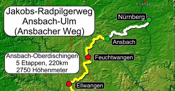 Jakobs-Radpilgerweg Nürnberg-Ellwangen